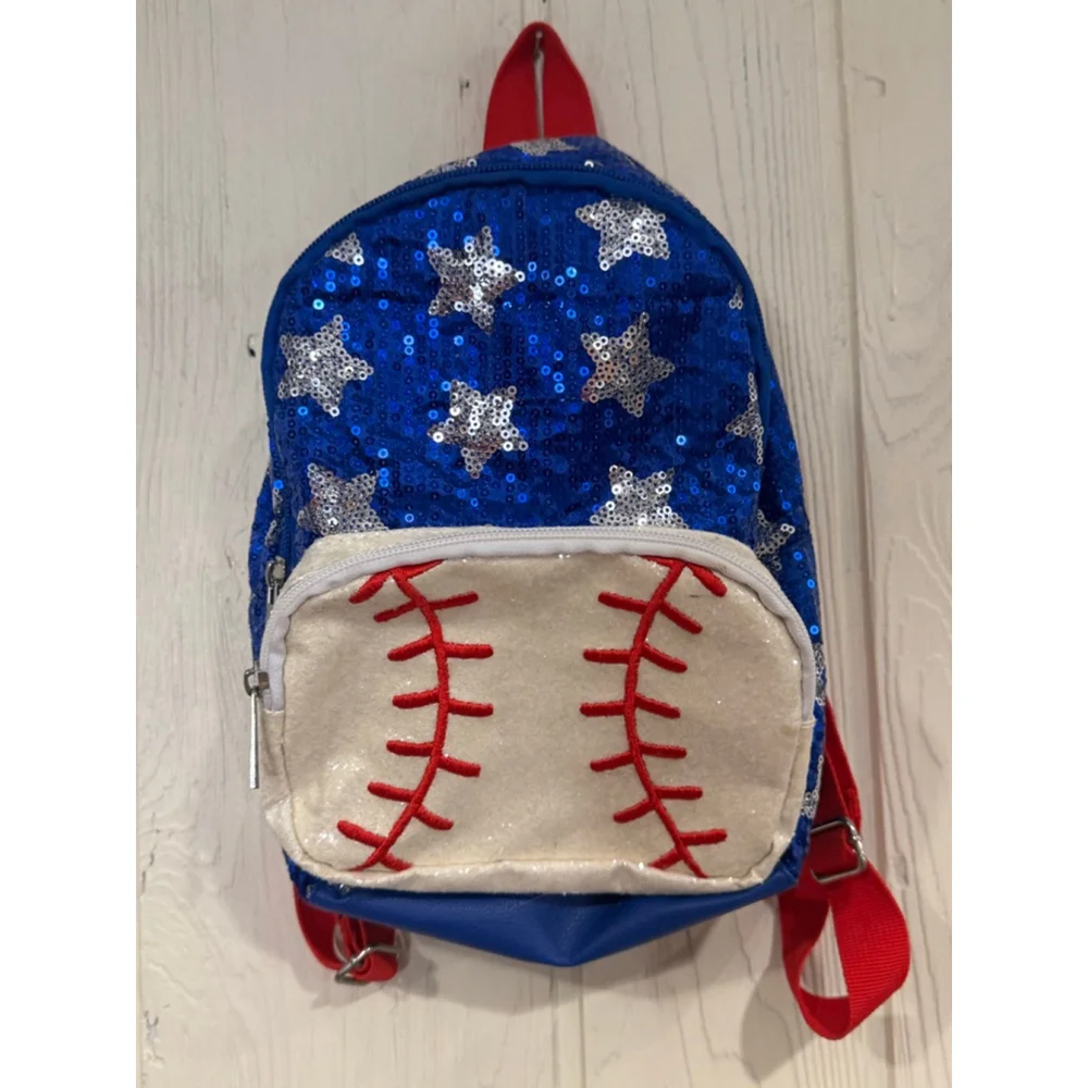 Girls JoJo Siwa Baseball Backpack Small Blue Red
